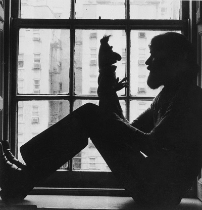 Jim Henson Profile black and white 1